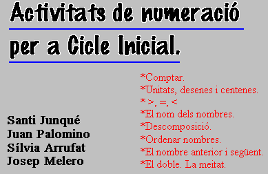 La numeración del 1 al 100